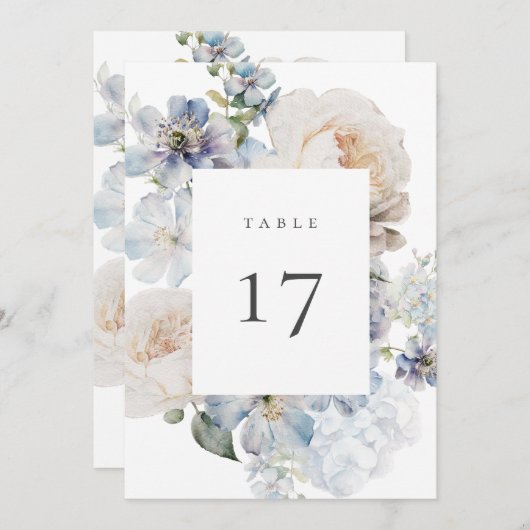 Tischnummer Dusty Blue Garden (Vorne/Hinten)