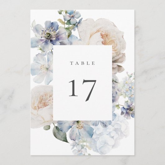 Tischnummer Dusty Blue Garden (Vorderseite)