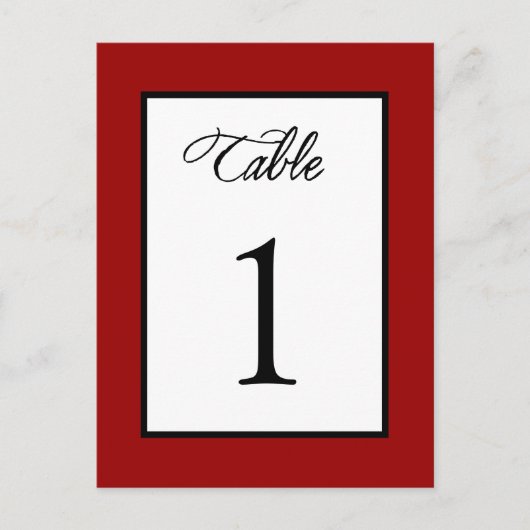 Tischnummer Einfache Schwarze Rahmen (Vorderseite)