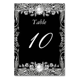 Tischnummer Elegant Leopard Black Silver Pearl