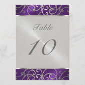Tischnummer Elegant Lila und Silver Filigree (Rückseite)
