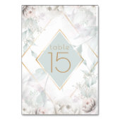 Tischnummer | Elegante Alabaster Wasserfarbenpeony (Vorderseite)