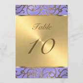 Tischnummer Elegante Lavendel Lila (Rückseite)