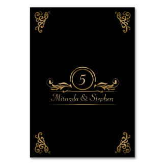 Tischnummer | Elegante Wedding Gold Black