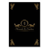 Tischnummer | Elegante Wedding Gold Black (Rückseite)