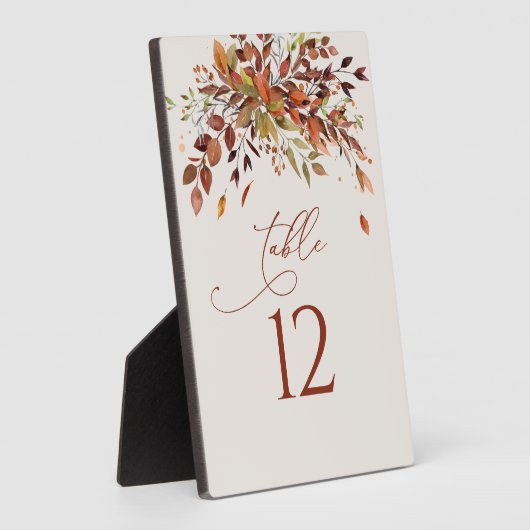 Tischnummer Fall Wasserfarbe Hochzeit Easel Fotoplatte (Seite)