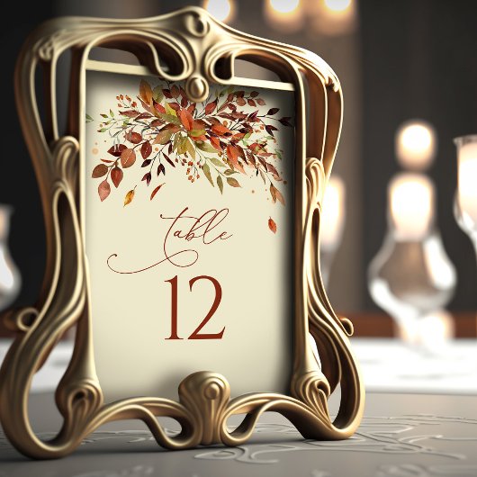 Tischnummer Fall Wasserfarbenhochzeit