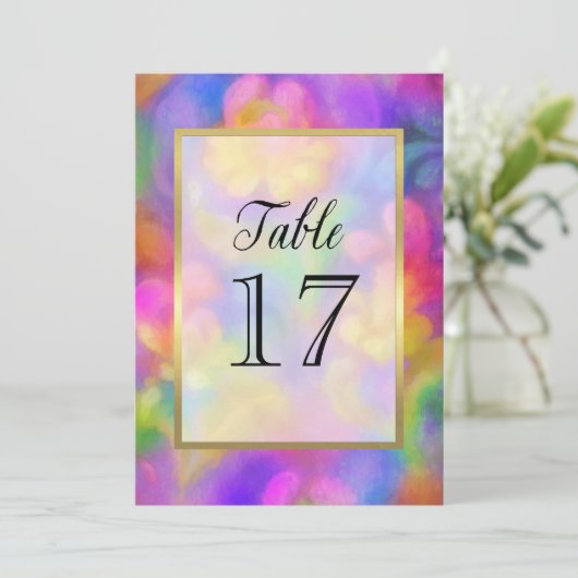 Tischnummer farbenfroh gestrichen Damaskus Gold (Stehend Vorderseite)