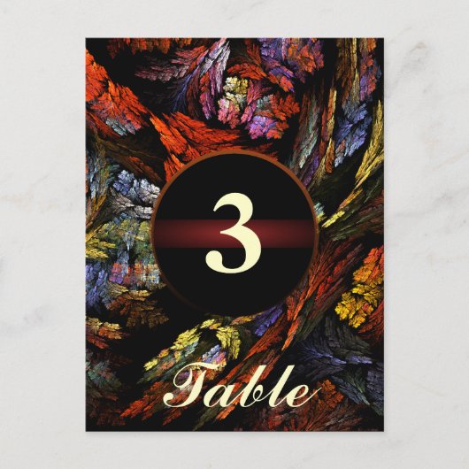Tischnummer Farbharmonie Postkarte (Vorderseite)