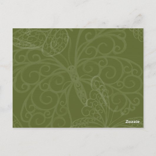 Tischnummer Filigree Butterfly (olivgrün) (Rückseite)