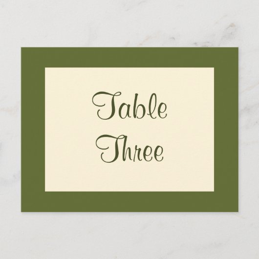 Tischnummer Filigree Butterfly (olivgrün) (Vorderseite)