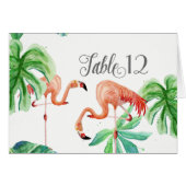 Tischnummer-Flamingo-Blatt-tropische Strand-Kunst (Vorderseite (Horizontal))