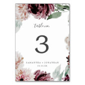 Tischnummer Floral Romance (Vorderseite)