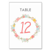 Tischnummer Floral Wreath (Rückseite)