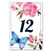 Tischnummer - Florales Schmetterlingsdesign 2 (Rückseite)