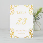 Tischnummer "Foil Damask"-12x18 (Stehend vorne)