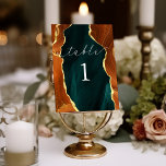 Tischnummer für aquamarin- und Goldmarmor<br><div class="desc">Diese wunderschöne Tischkarte ist aus Marmor mit Akzenten und Gold!</div>