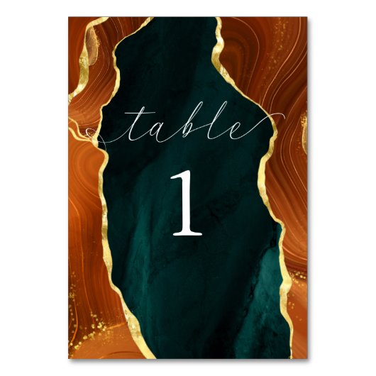Tischnummer für aquamarin- und Goldmarmor (Rückseite)