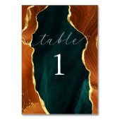 Tischnummer für aquamarin- und Goldmarmor (Vorderseite)