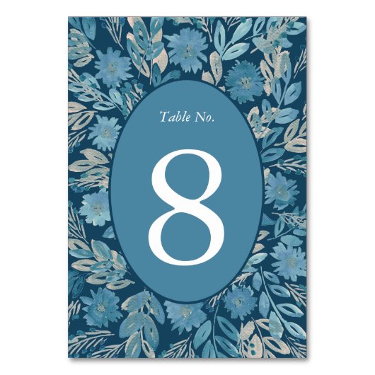 Tischnummer für Aquarellmalerei geblüht (Vorderseite)