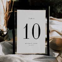 Tischnummer für Beige und Schwarze Hochzeit