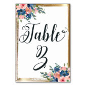 Tischnummer für Blumenkalligraphie 3 (Rückseite)