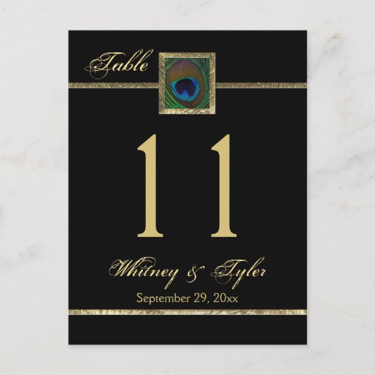 Tischnummer für das Schwarze Pfau (Vorderseite)