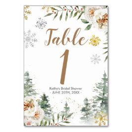 Tischnummer für das Winterweiße Brautparty