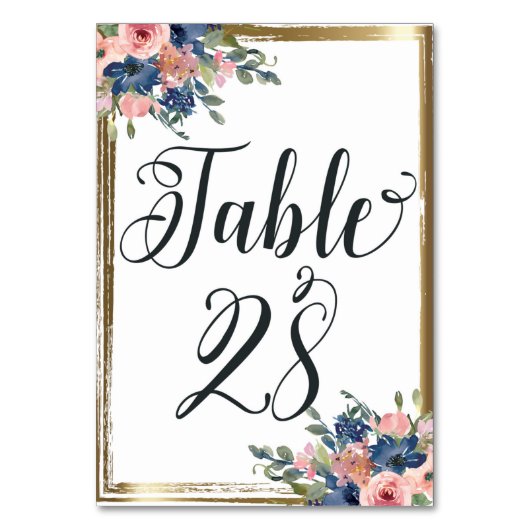 Tischnummer für die Blumenkalligraphie 28 (Vorderseite)