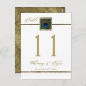 Tischnummer für die Golden und White Peacock Feath (Vorne/Hinten)