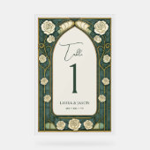 Tischnummer für die Hochzeitsfeier mit festem Glas Acrylschild (Vorderseite)