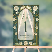 Tischnummer für die Hochzeitsfeier mit festem Glas Acrylschild (Neutral)