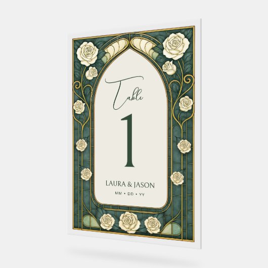 Tischnummer für die Hochzeitsfeier mit festem Glas Acrylschild (Winkel)