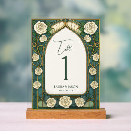 Tischnummer für die Hochzeitsfeier mit festem Glas Acrylschild