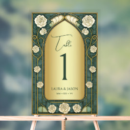 Tischnummer für die Hochzeitsfeier mit festem Glas Acrylschild