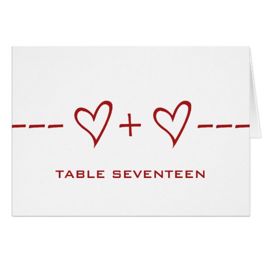 Tischnummer für die Red Heart Equation (Vorderseite (Horizontal))