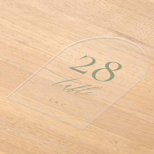 Tischnummer für die Sage Green Calligraphy (Ablage )