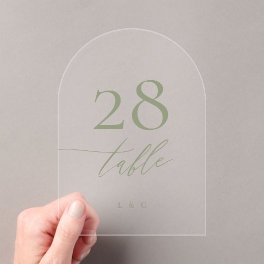 Tischnummer für die Sage Green Calligraphy (Insitu (Handheld))