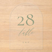 Tischnummer für die Sage Green Calligraphy (Vorderseite)