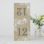 Tischnummer für die Vintage Formateinstellung (Stehend Vorderseite)