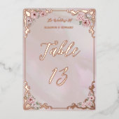 Tischnummer für die Vintage Peony Foil (Vorderseite)