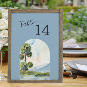 Tischnummer für eine Hochzeit am Lake Evergreen