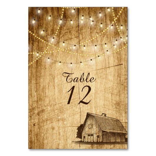 Tischnummer für eine Hochzeit mit Stall (Vorderseite)