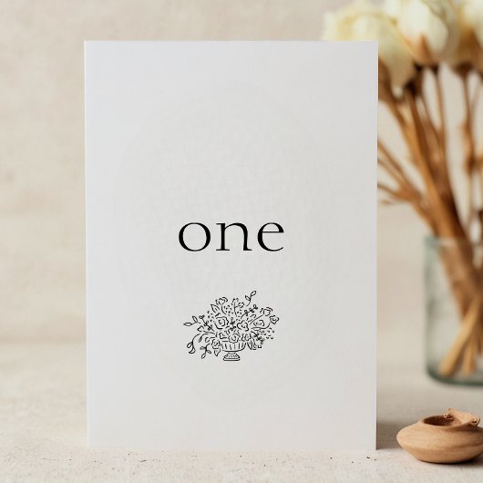 Tischnummer für einfache handgezogene Vase Floral