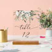Tischnummer für ewig-grüne Winterhochzeit Acrylschild (Hochzeit)