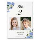 Tischnummer für Fotos im Kindesalter, Hochzeit von (Vorderseite)