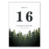 Tischnummer für große Pines (Rückseite)