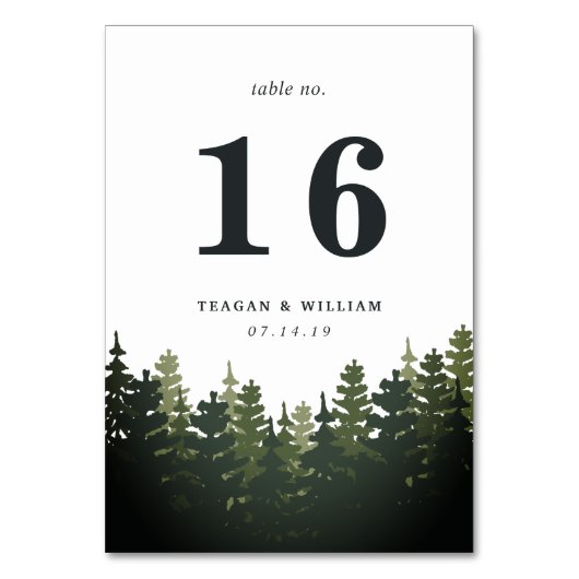 Tischnummer für große Pines (Rückseite)