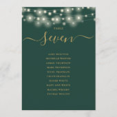 Tischnummer für grün und goldfarben (Vorderseite)