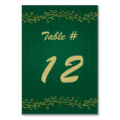Tischnummer für grünes und goldenes Weihnachtsgebä (Vorderseite)
